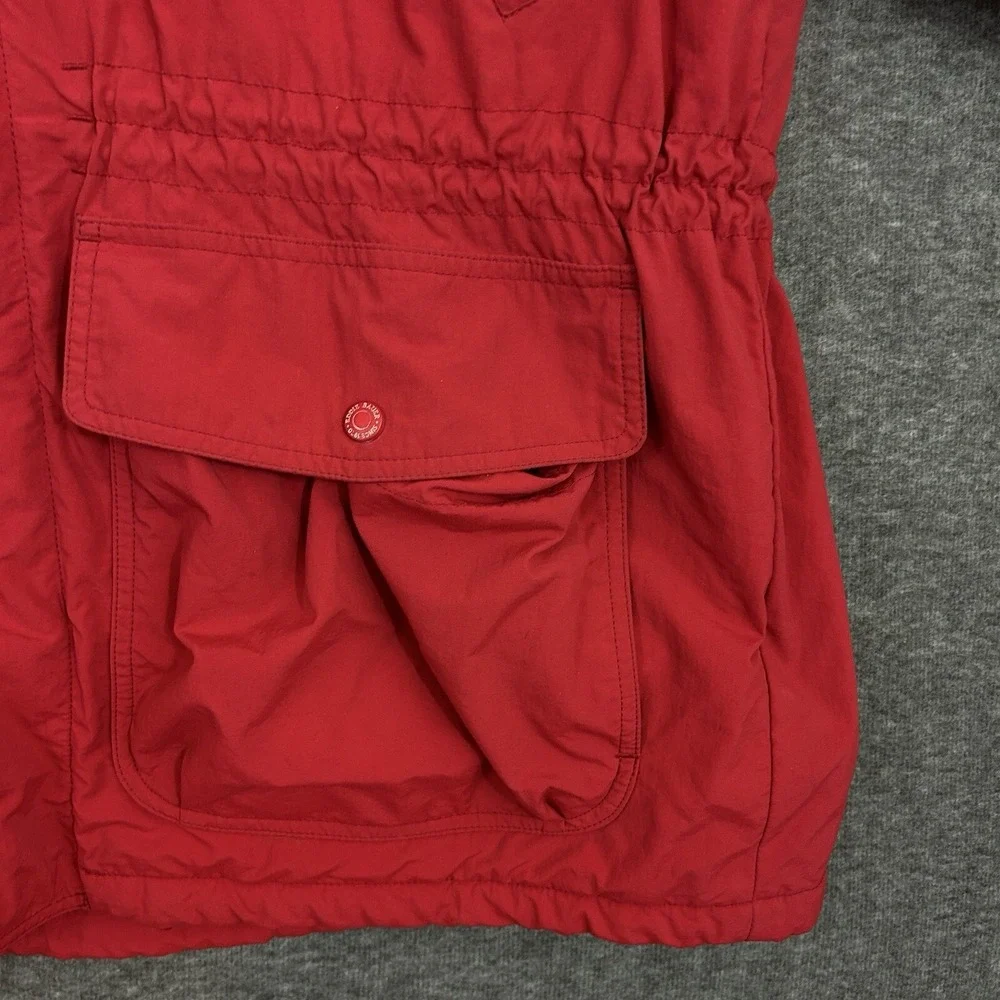 VTG Eddie Bauer‎ Jacket Mens Medium Red Fleece Lined Gorpcore Pocket Hooded 90s